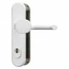 BAUHAUS Abus Schutzbeschlag HLZS814 Hauseingangstür, Weiß, Türstärke: 52 Mm - 72 Mm, Knopf Außen, Drücker Innen, Form Schild: Abgerundet