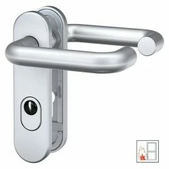 BAUHAUS Basi Schutzbeschlag SB/FS 2200K ES1 Feuerschutztür, Aluminium, Türstärke: 44 Mm - 66 Mm, Drücker Beidseitig, Mit Zylinderabdeckung