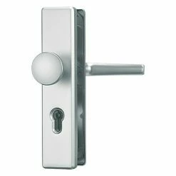 BAUHAUS Abus Schutzbeschlag KLN 314 Wohnungsabschlusstür, Aluminium, Türstärke: 37 Mm - 47 Mm, Knopf Außen, Drücker Innen