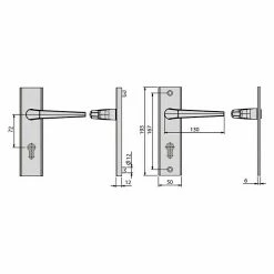 BAUHAUS Basi Schutzbeschlag ES0 VMS Hauseingangstür, Champagnerfarben, Türstärke: 38 Mm - 42 Mm, Drücker Beidseitig, Ohne Zylinderabdeckung -Online-Shop Türzargen 12 1069