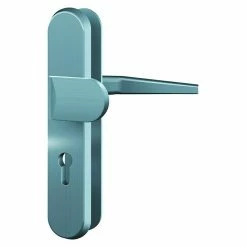 BAUHAUS Basi Schutzbeschlag ES0 VMS Hauseingangstür, Edelstahlfarben, Distanznorm: 92 Mm, Form Drücker: Gekröpft, Ohne Zylinderabdeckung