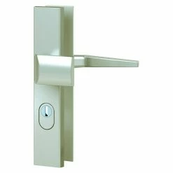 BAUHAUS Basi Schutzbeschlag ES0 VMS-ZA Hauseingangstür, Aluminium, Distanznorm: 72 Mm, Form Drücker: Eckig, Stärke Schild/ Rosette: 15 Mm