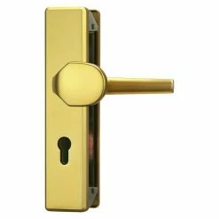 BAUHAUS Abus Schutzbeschlag KLT512 Wohnungsabschlusstür, Messing, Türstärke: 37 Mm - 47 Mm, Knopf Außen, Drücker Innen