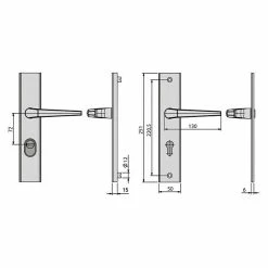 BAUHAUS Basi Schutzbeschlag ES0 VMS Zimmertür, Silber, Drücker Beidseitig, Distanznorm: 72 Mm, Mit Zylinderabdeckung 5 BAUHAUS Basi Schutzbeschlag ES0 VMS Zimmertür, Silber, Drücker Beidseitig, Distanznorm: 72 Mm, Mit Zylinderabdeckung -Online-Shop Türzargen 12 1114
