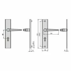 BAUHAUS Basi Schutzbeschlag ES0 VMS Zimmertür, Champagnerfarben, Drücker Beidseitig, Distanznorm: 88 Mm, Ohne Zylinderabdeckung -Online-Shop Türzargen 12 1117