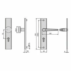 BAUHAUS Basi Schutzbeschlag ES0 VMS Hauseingangstür, Silber, Distanznorm: 72 Mm, Form Drücker: Rund, Stärke Schild/ Rosette: 15 Mm 5 BAUHAUS Basi Schutzbeschlag ES0 VMS Hauseingangstür, Silber, Distanznorm: 72 Mm, Form Drücker: Rund, Stärke Schild/ Rosette: 15 Mm -Online-Shop Türzargen 12 1126
