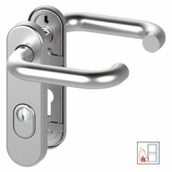 BAUHAUS Basi Schutzbeschlag SB/FS 2200K ES1 Feuerschutztür, Edelstahl, Türstärke: 44 Mm - 66 Mm, Drücker Beidseitig, Mit Zylinderabdeckung