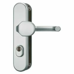 BAUHAUS Abus Schutzbeschlag KLZS714 Wohnungsabschlusstür, Aluminium, Türstärke: 37 Mm - 47 Mm, Knopf Außen, Drücker Innen