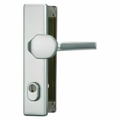 BAUHAUS Abus Schutzbeschlag HLZS814 Hauseingangstür, Aluminium, Türstärke: 52 Mm - 72 Mm, Knopf Außen, Drücker Innen, Form Schild: Eckig