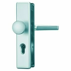 BAUHAUS Abus Schutzbeschlag KLN 314 Wohnungsabschlusstür, Edelstahl, Türstärke: 37 Mm - 47 Mm, Knopf Außen, Drücker Innen