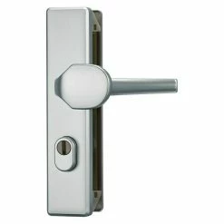 BAUHAUS Abus Schutzbeschlag KLZS714 Wohnungsabschlusstür, Aluminium, Türstärke: 37 Mm - 47 Mm, Knopf Außen, Drücker Innen, Eckig