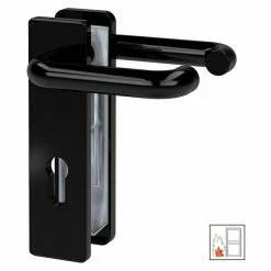 BAUHAUS Basi Schutzbeschlag ZT/FS 2150 Feuerschutztür, Schwarz, Türstärke: 44 Mm - 66 Mm, Drücker Beidseitig, Eckig
