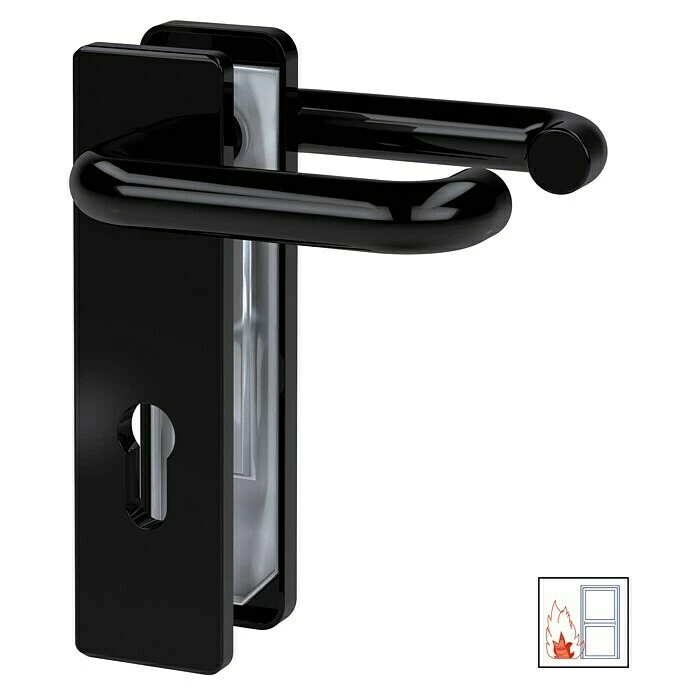 BAUHAUS Basi Schutzbeschlag ZT/FS 2150 Feuerschutztür, Schwarz, Türstärke: 44 Mm - 66 Mm, Drücker Beidseitig, Eckig 1 BAUHAUS Basi Schutzbeschlag ZT/FS 2150 Feuerschutztür, Schwarz, Türstärke: 44 Mm - 66 Mm, Drücker Beidseitig, Eckig