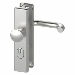 BAUHAUS Basi Schutzbeschlag SB 7500 ES0 Hauseingangstür, Edelstahl, Türstärke: 38 Mm - 45 Mm, Knopf Außen, Drücker Innen, Mit Zylinderabdeckung