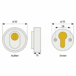 BAUHAUS Abus Sicherheitsrosette RHZS 415 Holztür, Edelstahl, Stärke Schild/ Rosette: 15 Mm -Online-Shop Türzargen 12 529
