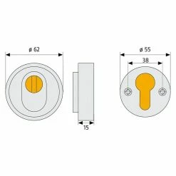 BAUHAUS Abus Sicherheitsrosette RHZS 415 Holztür, Aluminium, Stärke Schild/ Rosette: 15 Mm -Online-Shop Türzargen 12 532