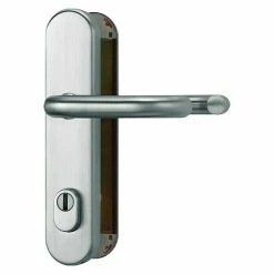 BAUHAUS Abus Schutzbeschlag HLZS814 Hauseingangstür, Edelstahl, Türstärke: 52 Mm - 72 Mm, Drücker Beidseitig, Form Schild: Abgerundet