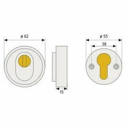 BAUHAUS Abus Sicherheitsrosette RHZS 415 Holztür, Braun, Stärke Schild/ Rosette: 15 Mm -Online-Shop Türzargen 12 546