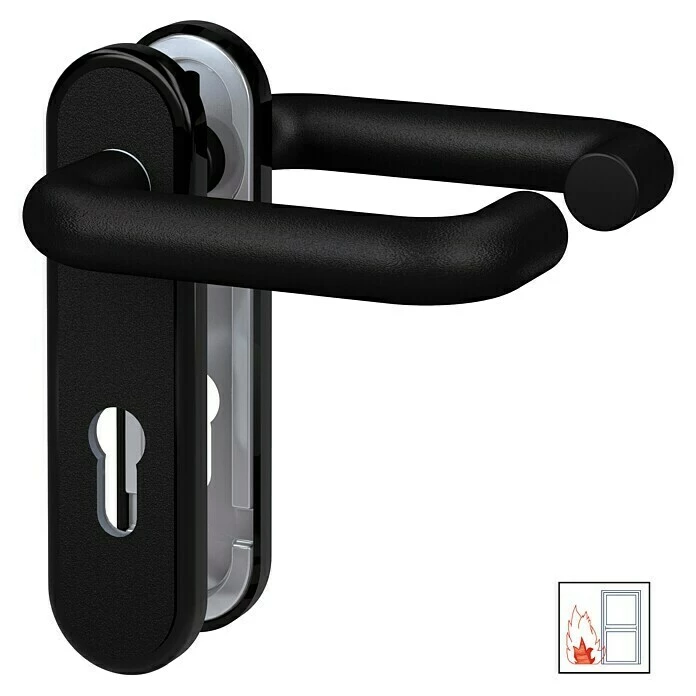 BAUHAUS Basi Schutzbeschlag ZT/FS 2150 Feuerschutztür, Schwarz, Türstärke: 44 Mm - 66 Mm, Drücker Beidseitig, Abgerundet 1 BAUHAUS Basi Schutzbeschlag ZT/FS 2150 Feuerschutztür, Schwarz, Türstärke: 44 Mm - 66 Mm, Drücker Beidseitig, Abgerundet