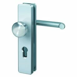 BAUHAUS Basi Schutzbeschlag SB 7500 ES0 Hauseingangstür, Edelstahl, Türstärke: 38 Mm - 45 Mm, Knopf Außen, Drücker Innen, Ohne Zylinderabdeckung