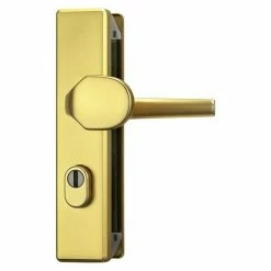 BAUHAUS Abus Schutzbeschlag KLSZ 714 Wohnungsabschlusstür, Messing, Türstärke: 37 Mm - 47 Mm, Knopf Außen, Drücker Innen