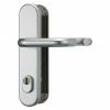 BAUHAUS Abus Schutzbeschlag HLZS814 Hauseingangstür, Aluminium, Türstärke: 52 Mm - 72 Mm, Drücker Beidseitig, Form Schild: Abgerundet