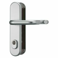 BAUHAUS Abus Schutzbeschlag HLZS814 Hauseingangstür, Aluminium, Türstärke: 52 Mm - 72 Mm, Drücker Beidseitig, Form Schild: Abgerundet