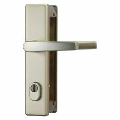 BAUHAUS Abus Schutzbeschlag HLZS814 Hauseingangstür, Neusilber, Türstärke: 52 Mm - 72 Mm, Drücker Beidseitig, Form Schild: Eckig