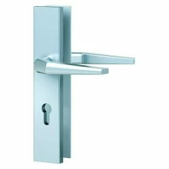 BAUHAUS Basi Schutzbeschlag ES0 VMS Zimmertür, Silber, Drücker Beidseitig, Distanznorm: 72 Mm, Ohne Zylinderabdeckung