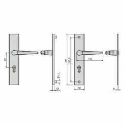 BAUHAUS Basi Schutzbeschlag ES0 VMS Zimmertür, Silber, Drücker Beidseitig, Distanznorm: 72 Mm, Ohne Zylinderabdeckung -Online-Shop Türzargen 12 611