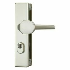 BAUHAUS Abus Schutzbeschlag KLZS 714 Wohnungsabschlusstür, Neusilber, Türstärke: 37 Mm - 47 Mm, Knopf Außen, Drücker Innen