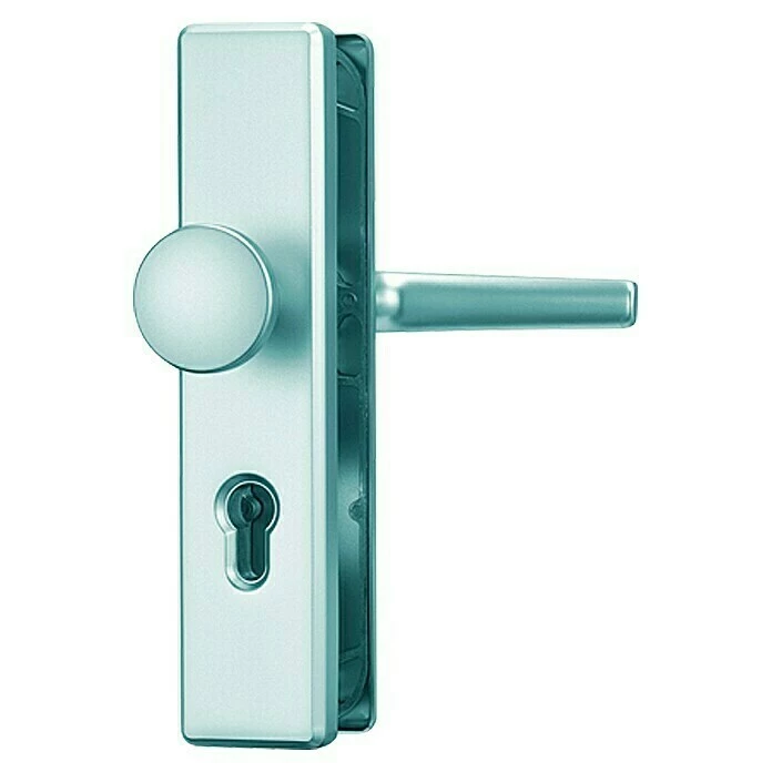 BAUHAUS Abus Schutzbeschlag HLN 414 Hauseingangstür, Neusilber, Türstärke: 52 Mm - 67 Mm, Knopf Außen, Drücker Innen 1 BAUHAUS Abus Schutzbeschlag HLN 414 Hauseingangstür, Neusilber, Türstärke: 52 Mm - 67 Mm, Knopf Außen, Drücker Innen