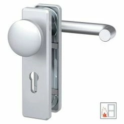 BAUHAUS Basi Schutzbeschlag ZT/FS 2100 Einsatzbereich: Feuerschutztür, Aluminium, Türstärke: 44 Mm - 66 Mm, Knopf Außen, Drücker Innen