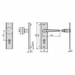 BAUHAUS Basi Schutzbeschlag ES0 VMS Hauseingangstür, Silber, Distanznorm: 72 Mm, Ohne Zylinderabdeckung, Knopf Außen, Drücker Innen -Online-Shop Türzargen 12 651