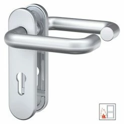 BAUHAUS Basi Schutzbeschlag ZT/FS 2100 Einsatzbereich: Feuerschutztür, Aluminium, Drücker Beidseitig