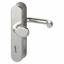 BAUHAUS Basi Schutzbeschlag SB 7500 ES1 Hauseingangstür, Edelstahl, Türstärke: 50 Mm - 70 Mm, Knopf Außen, Drücker Innen, Ohne Zylinderabdeckung