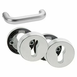 BAUHAUS Schutzbeschlag Hauseingangstür, Türstärke: 35 Mm - 45 Mm, Aluminium, Profilzylinder PZ, Farbe: Stahlgrau