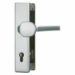 BAUHAUS Abus Schutzbeschlag HLT612 Hauseingangstür, Aluminium, Türstärke: 52 Mm - 72 Mm, Knopf Außen, Drücker Innen