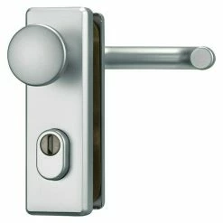 BAUHAUS Abus Schutzbeschlag KKZS700 Feuerschutztür, Aluminium, Türstärke: 37 Mm - 47 Mm, Knopf Außen, Drücker Innen