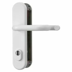 BAUHAUS Abus Schutzbeschlag HLZS814 Hauseingangstür, Weiß, Türstärke: 52 Mm - 72 Mm, Drücker Beidseitig, Form Schild: Abgerundet