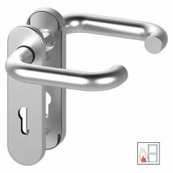 BAUHAUS Basi Schutzbeschlag SB/FS 2200K ES1 Feuerschutztür, Edelstahl, Türstärke: 44 Mm - 66 Mm, Drücker Beidseitig, Ohne Zylinderabdeckung