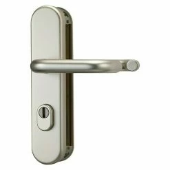 BAUHAUS Abus Schutzbeschlag KLZS714 Wohnungsabschlusstür, Neusilber, Türstärke: 37 Mm - 47 Mm, Drücker Beidseitig