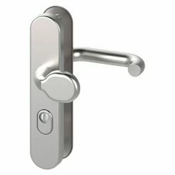 BAUHAUS Basi Schutzbeschlag SB 7500 ES1 Hauseingangstür, Edelstahl, Türstärke: 38 Mm - 58 Mm, Knopf Außen, Drücker Innen, Mit Zylinderabdeckung