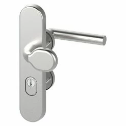 BAUHAUS Basi Schutzbeschlag SBK 7500 ES1 Kombi Hauseingangstür, Edelstahl, Türstärke: 38 Mm - 45 Mm, Knopf Außen, Drücker Innen, L-Form