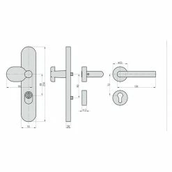 BAUHAUS Basi Schutzbeschlag SBK 7500 ES1 Kombi Hauseingangstür, Edelstahl, Türstärke: 38 Mm - 45 Mm, Knopf Außen, Drücker Innen, L-Form -Online-Shop Türzargen 12 736