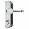 BAUHAUS Abus Schutzbeschlag HLZS814 Hauseingangstür, Aluminium, Türstärke: 52 Mm - 72 Mm, Knopf Außen, Drücker Innen, Form Schild: Abgerundet