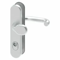 BAUHAUS Basi Schutzbeschlag SB 7500 ES1 Hauseingangstür, Aluminium, Türstärke: 50 Mm - 70 Mm, Knopf Außen, Drücker Innen, Mit Zylinderabdeckung