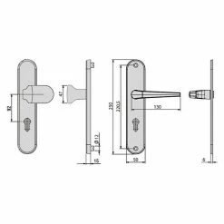 BAUHAUS Basi Schutzbeschlag ES0 VMS Hauseingangstür, Silber, Distanznorm: 92 Mm, Ohne Zylinderabdeckung, Stärke Schild/ Rosette: 15 Mm -Online-Shop Türzargen 12 787