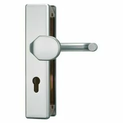 BAUHAUS Abus Schutzbeschlag KLT512 Wohnungsabschlusstür, Aluminium, Türstärke: 37 Mm - 47 Mm, Knopf Außen, Drücker Innen
