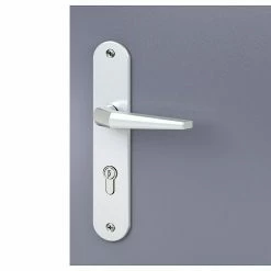 BAUHAUS Basi Schutzbeschlag ES0 VMS Wohnungsabschlusstür, Silber, Distanznorm: 72 Mm, Mit Zylinderabdeckung, Stärke Schild/ Rosette: 15 Mm -Online-Shop Türzargen 12 798